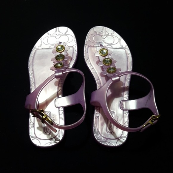 Coach "Paisley" flower jelly sandals - Picture 3 of 8